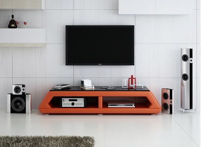TV-cabinet TV Sideboard Leather Glass Table Television Wardrobe Table Lowboard Mo.B