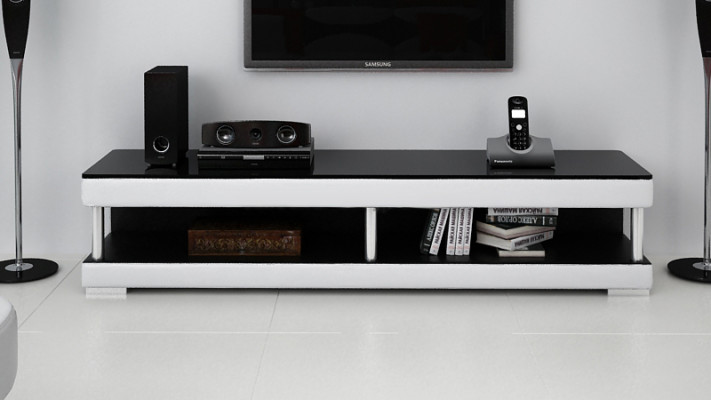 TV-cabinet TV Sideboard Leather Glass Table Television Wardrobe Table Lowboard Mo.C