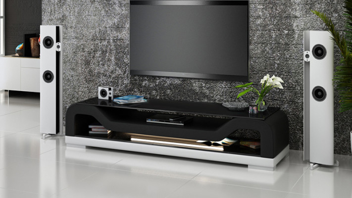 TV-cabinet TV Sideboard Leather Glass Table Television Wardrobe Lowboard Mo.F