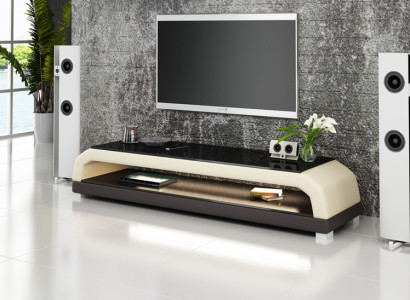 TV-cabinet TV Sideboard Leather Glass Table Television Wardrobe Table Decor Designer