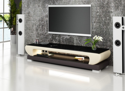 TV-cabinet TV Sideboard Leather Glass Table Television Wardrobe Decor Table Designer