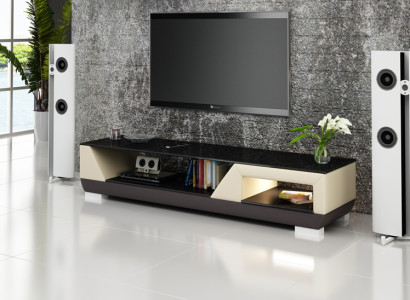 TV-cabinet TV Sideboard Leather Glass Decor Table Television Wardrobe Table Designer