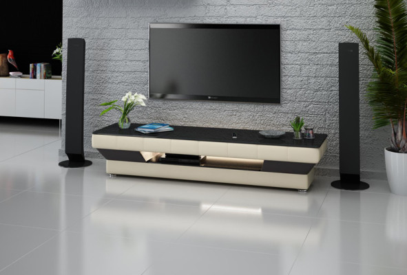 TV-cabinet TV Sideboard Leather Decor Glass Table Television Wardrobe Table Designer