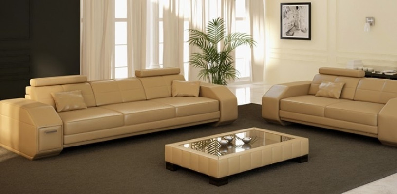 Leather sofa set 3+2+1 Leather Couch Upholstery Seat Designer Suite JarksonW