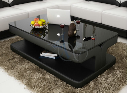 Designer Coffee table Upholstery Table Leather Glass Modern Tables Glass