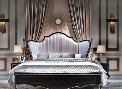 Bed Double Hotel Italian Beds 2x Bedside table Bedroom 3pcs. Antique style