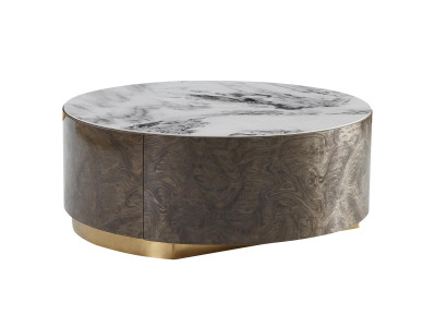 Coffee table Brown Marble Living room Wood new Modern Design Furniture Luxury Table