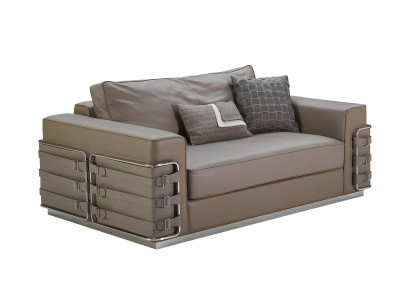 Sofa Leather Brown Luxury Creative Furniture 2 Seater Living room Modern Design Couches