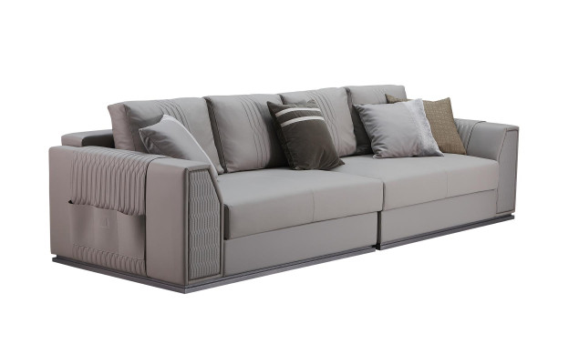 Sofa 3-Seater Leather Modern Taupe Design Sofa new Creative Furniture Couches Luxury