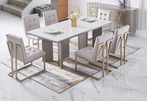 Table Set Suite Dining table 6 Chairs Luxury Style Furniture 8tlg Chair Group