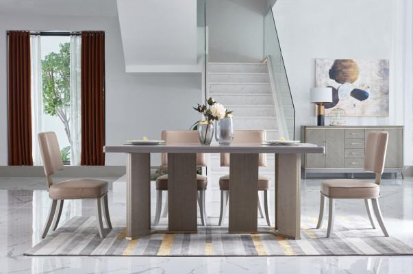 Complete e Dining room Suite Table + 6x Armchair Chairs Luxury Dining set