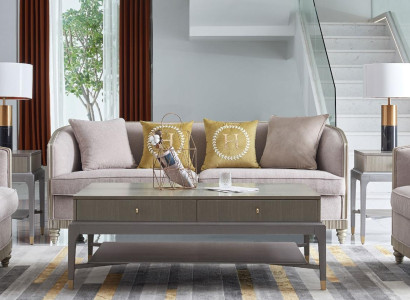 Designer Couch Seat Upholstery 3+1+1 Seater BeigeTextil Suite Sofa Velvet new