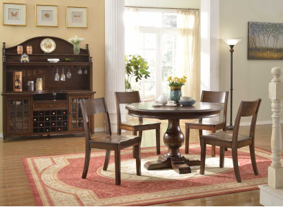 Dining room Complete Suite Table Sideboard 4x Chair Set 7pcs. Dining table Wood new