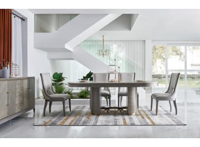 Luxury dining set Table with 6 back chairs Complete e Group Dubai style