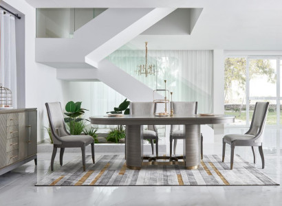 Luxury dining set Table with 6 back chairs Complete e Group Dubai style