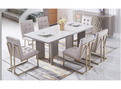 Dining room Design Furniture Chair Group Table 6 Leaning Chairs Set Suite new