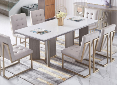 Dining room Design Furniture Chair Group Table 6 Leaning Chairs Set Suite new