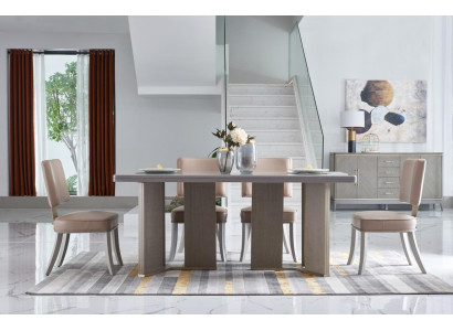 Complete e Dining room Suite Table + 4x Armchair Chairs Luxury Dining set