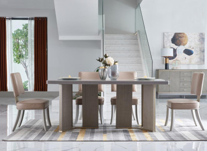 Complete e Dining room Suite Table + 4x Armchair Chairs Luxury Dining set