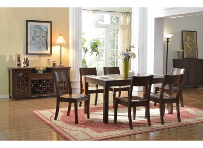 Dining table 6x chairs wine cabinet 8 pieces. Dining room Set Group Suite Table