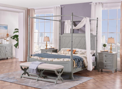 Bedroom Complete Set Country House Style Modrern Bed Bedside table 5 pcs. new
