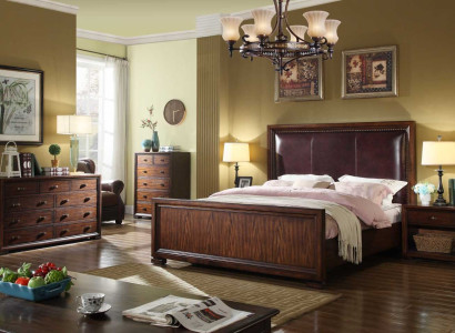 Complete's Bedroom Set 4 pcs Design Modern Luxury Bed 2x Bedside table