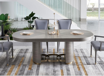 Classic designer dining table + 4 chairs set suite room group 5 pieces.