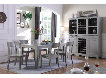 Designer Furniture Wood Table Seat Dining Room 6x Chairs 7pcs. Set Suite Group