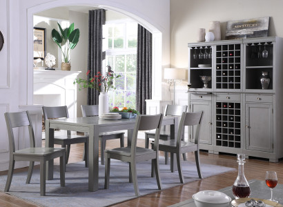 Designer Furniture Wood Table Seat Dining Room 6x Chairs 7pcs. Set Suite Group