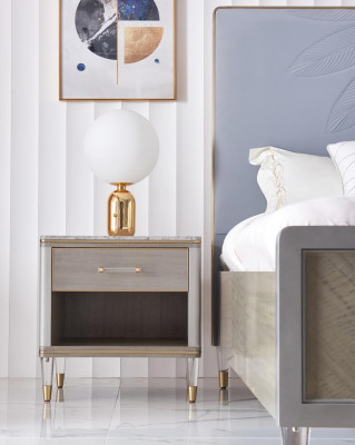 Luxury Bed Bedroom Furniture 2x Bedside table Set Beds dubai hotel Furniture
