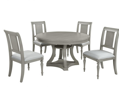 Round dining table armchair set 4x Dining set Dining table Suite Luxury Wood