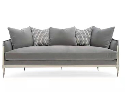 Living room Fabric Couch Sofa 3 Seater Designer Couches Couch Gray Textile Upholstery