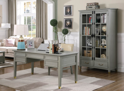 Office Set Furnishings Country House Desk Chair Filing cabinet Shelf Table 3 pcs.