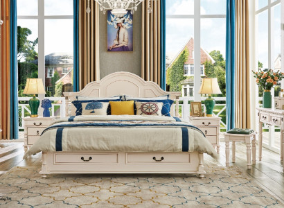 Bedroom Set Bed Bedside table Wardrobe Chair Dressing table Design 6pcs.