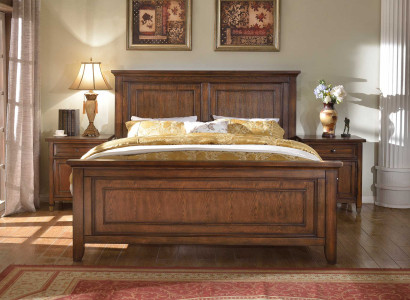 Bed Double bed Bed 2x Bedside tables Wood Design Beds Bedroom 3 pcs. set
