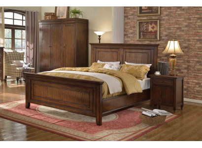 Bedroom 3 pcs Bedside tables Set Design Luxury Bed Wood Double bed new