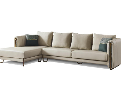 Sofa Couch Upholstery Suite Living landscape Design Corner sofa Leather L-shape