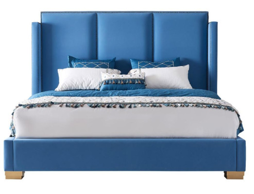 Bed Leather 2x Bedside table 3 pcs. Bedroom Set Furniture Modern Luxury