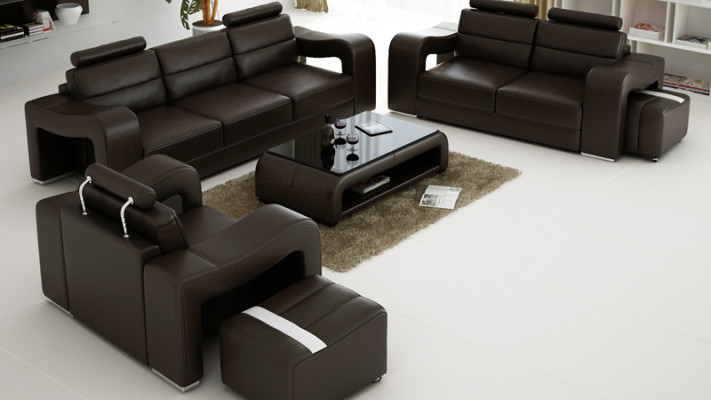 Living Leather Landscape Sofa Couch Suite Corner Sofas Seat Sets new Upholstery