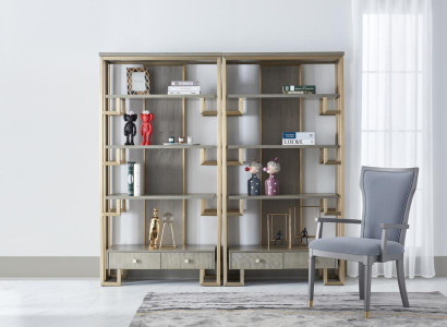 Designer Display case 2x Display case Wood Wardrobe Cabinets Living room Shelves