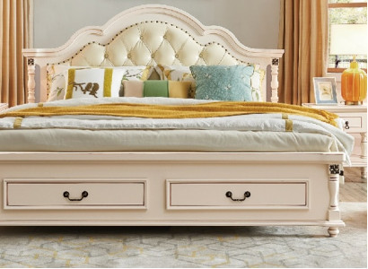 Bedroom Set Bed Bedside table Wardrobe Hotel Beds Wood Design 4-piece.