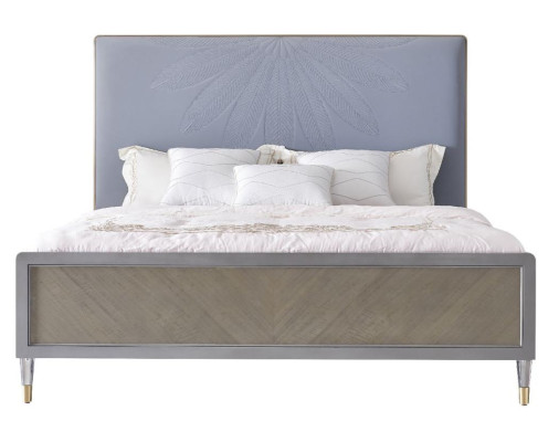 Leather Bed Double bed Gray 180x200 Beds Upholstery Luxury Double