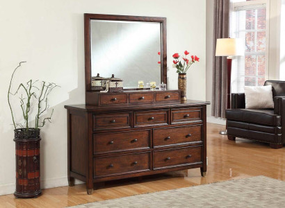 Buffet Sideboard Chest of drawers with Mirror Real Handcraft Wood Classic Sideboard
