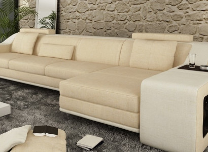 Design Corner sofa Sofa Couch Upholstery Seat Corner Suite Sofas Leather Textile Themar BW