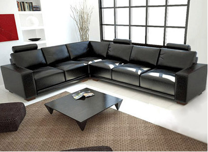 Leather sofa Couch Living landscape Corner sofa Corner Suite Design Modern Sofa A1121B