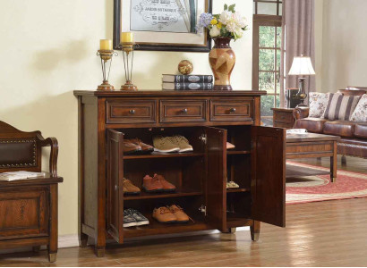 Shoe Cabinet 3 Compartments Shoe Rack Shelf Brown Shoe Tipper Shoe Dresser Chest of drawers
