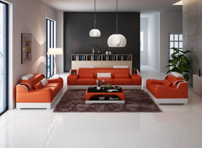 Design Sofa set Couch Upholstery Sofas Leather 3+2 Seater Complete Set new Modern