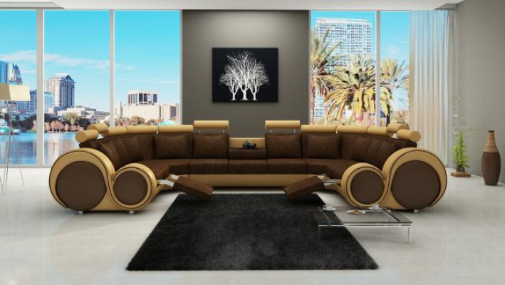 Fabric Textile Couch Textile sofa with USB Corner sofa Couch Living landscape XXL Relax new