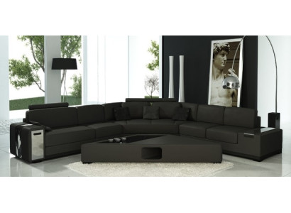Leather sofa Corner sofa Sofa with USB Upholstery Designer Corner suite Living landscape LimaS