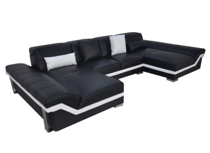 Leather Sofa Couch Living Landscape Corner Suite Design Modern Sofa U-shape with USB